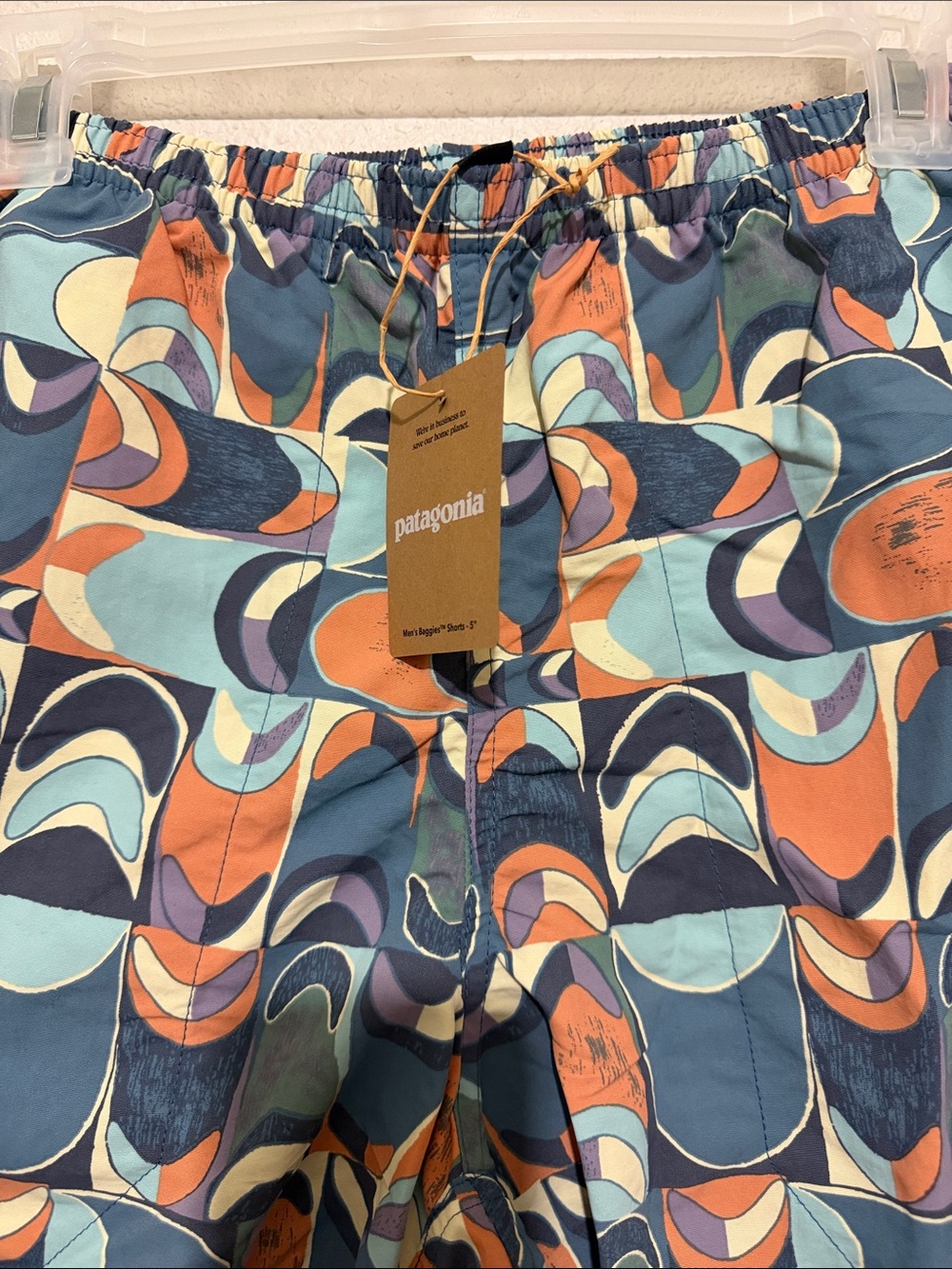 Patagonia Men’s Baggies Multicolor Abstract Shorts Adventure 5” Hybrid Outdoor - Picture 3 of 6